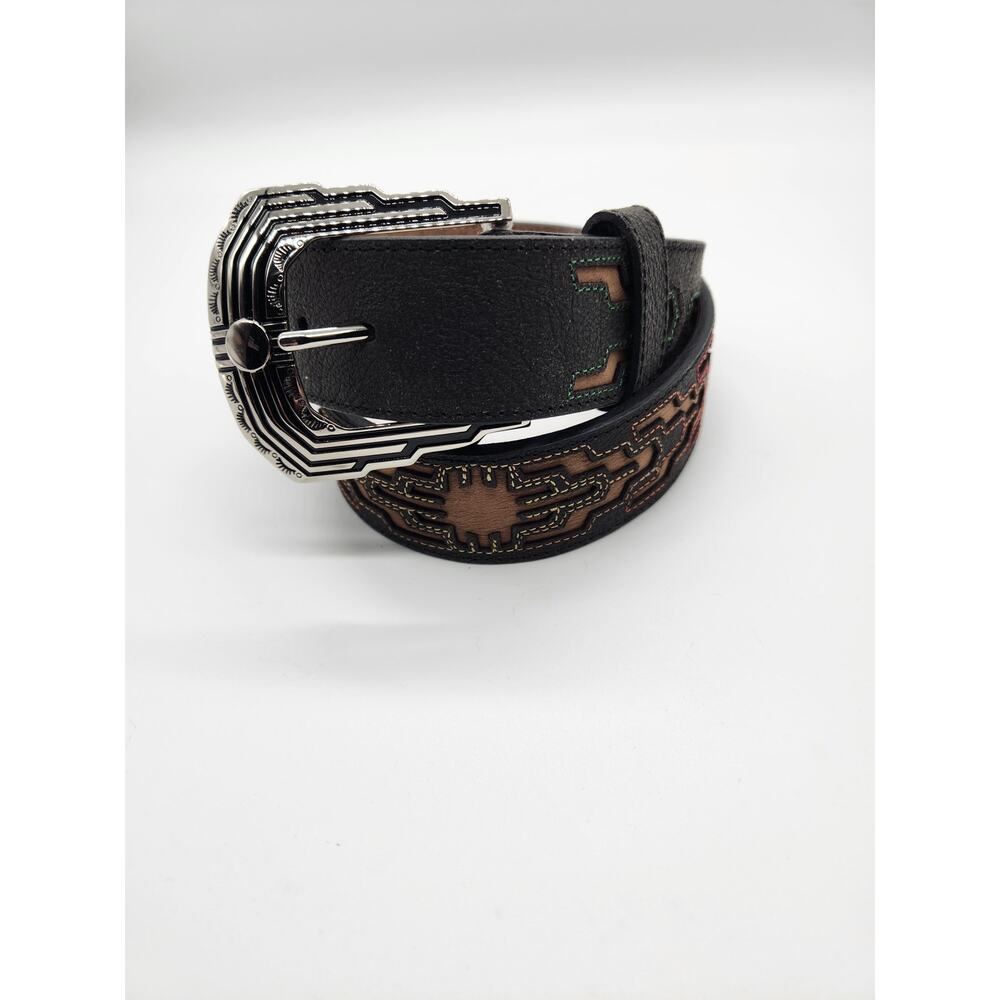 Ladies West Leather Belt Size 30 Dark Brown A1.17
